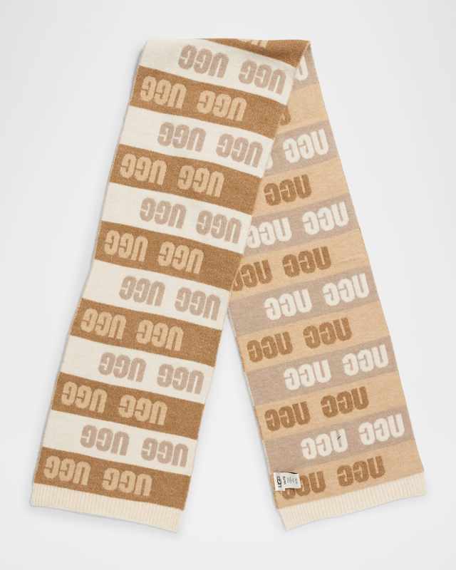 Logo Graphic Striped Scarf